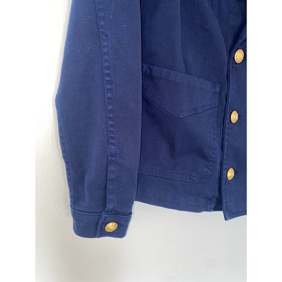 L’AGENCE Allison women’s navy double breasted denim jacket size small 0050 - Picture 11 of 16